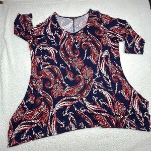 Pre-Owned, Cable & gauge, Navy/Red, 1X, Tunic Top
